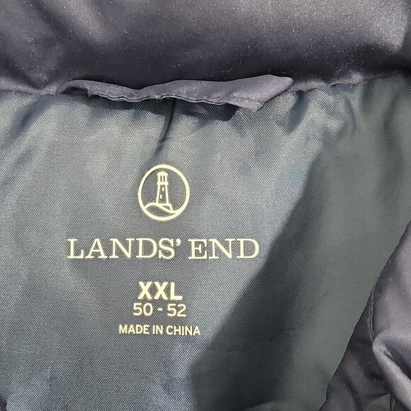 Lands End Mens XXL Puffer Vest Navy 80% Down 20% Feather JPT - Picture 4 of 6